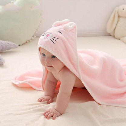 Cartoon Animal Baby Bath Towels Soft Newborn Hooded Towel Blanket Toddler