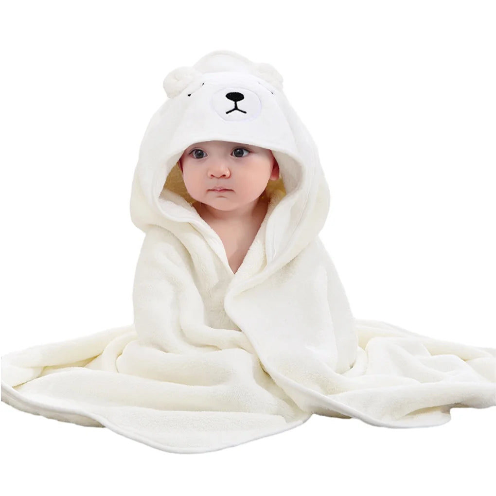 Cartoon Animal Baby Bath Towels Soft Newborn Hooded Towel Blanket Toddler